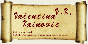 Valentina Kainović vizit kartica
